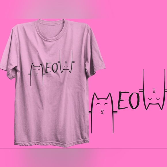 Catlover Fun Vibe Chilled Out Meow Creative Fun Women Female Tshirt Short Sleeve - Picture 1 of 2